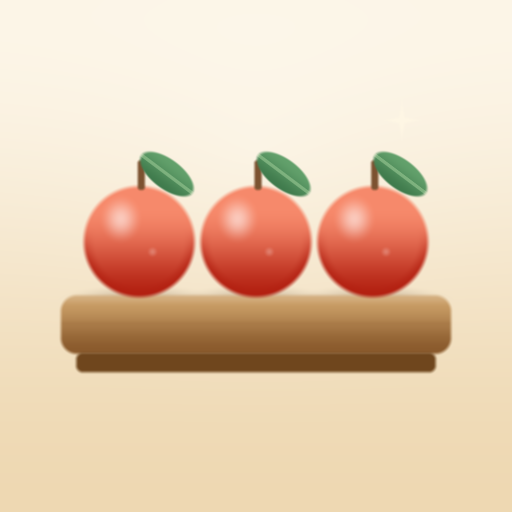 Top Shelf app icon — three matched groceries on a wooden shelf